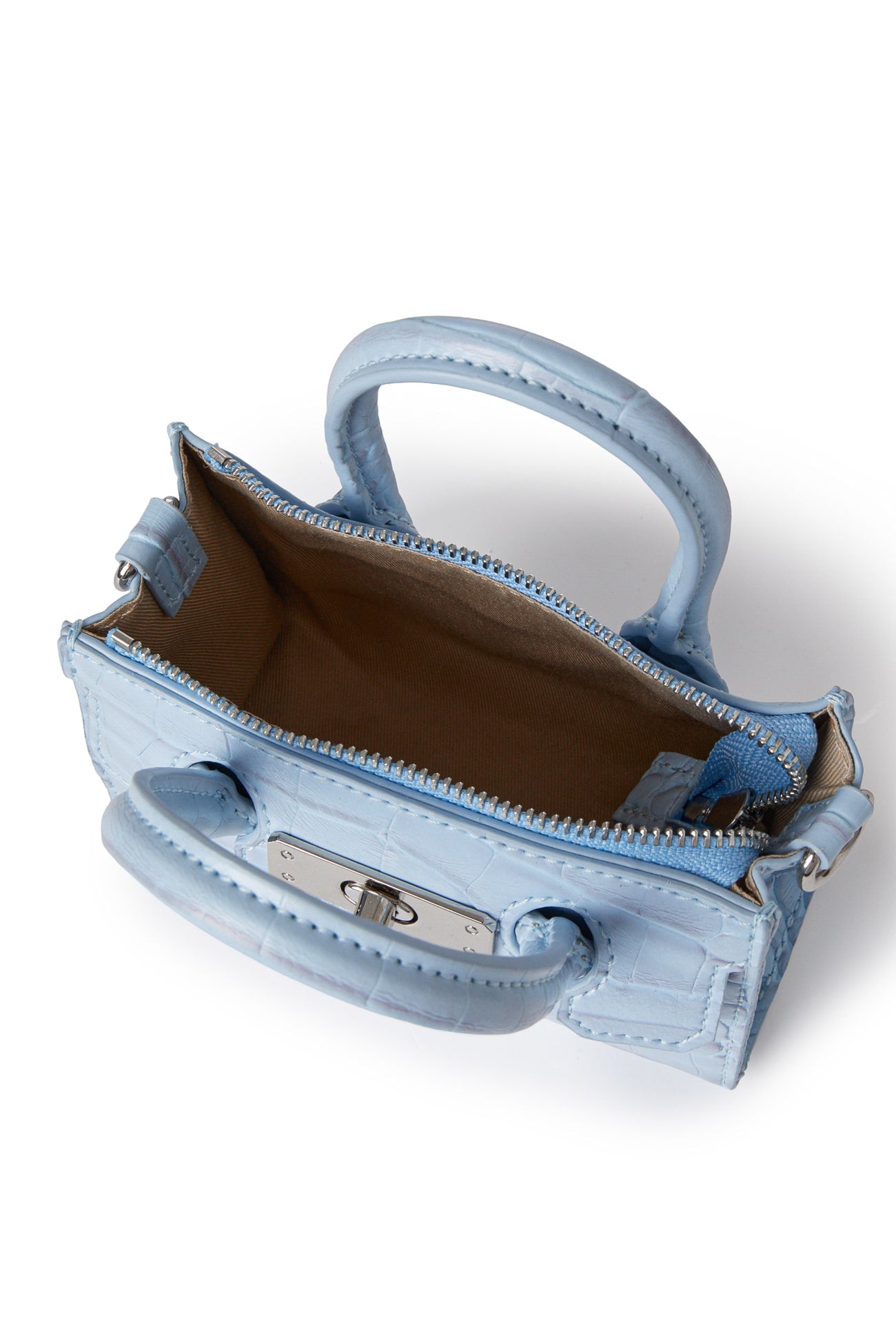 Deinet - CROCODILE PATTERN CHAIN MINI BAG IN ICE BLUE