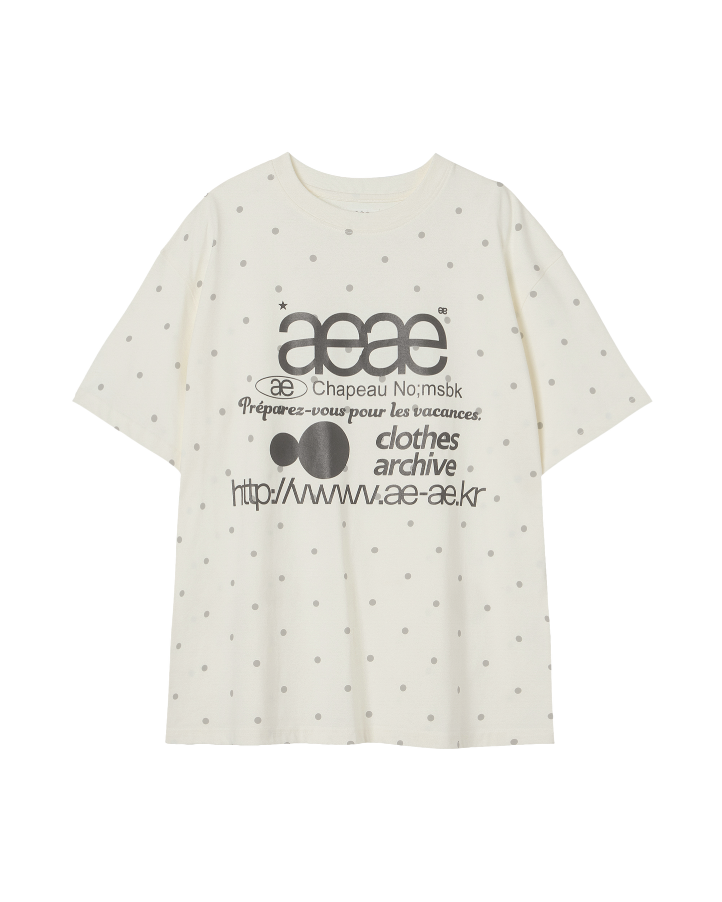 aeae - [8/1 예약발송] WEB LOGO DOT T-SHIRTS [CREAM]