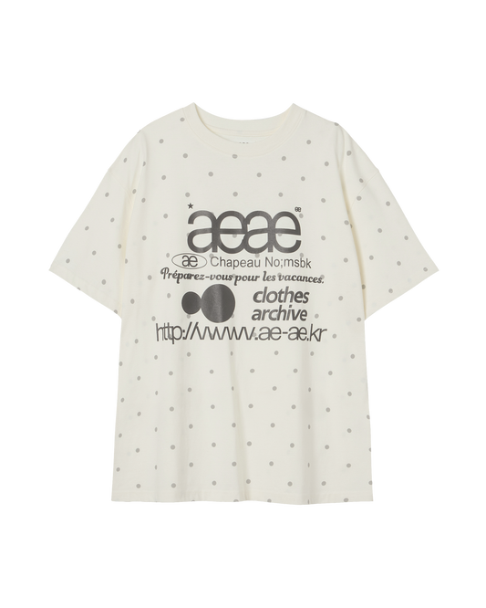 aeae - [8/1 예약발송] WEB LOGO DOT T-SHIRTS [CREAM]