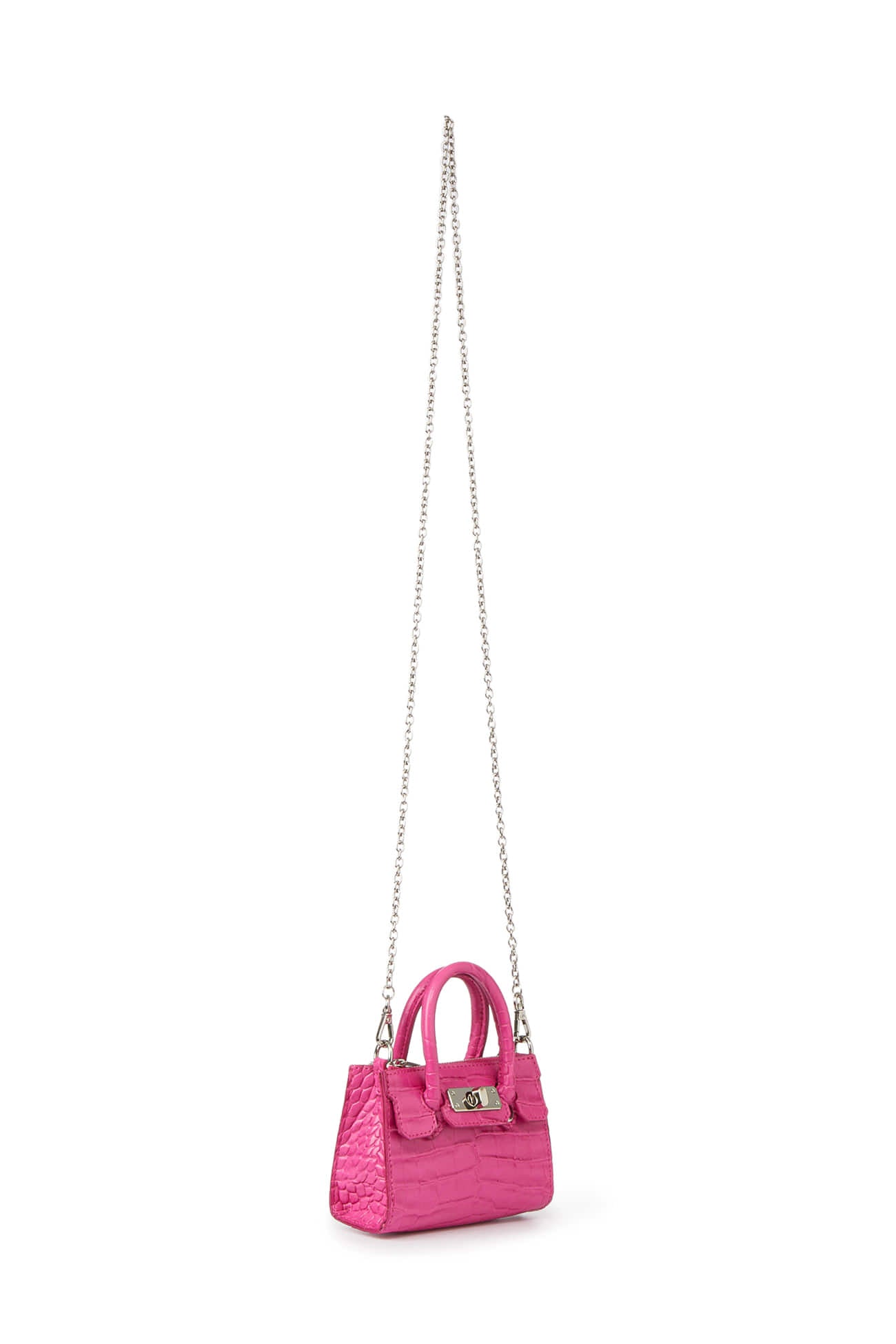 Deinet - CROCODILE PATTERN CHAIN MINI BAG IN HOT PINK