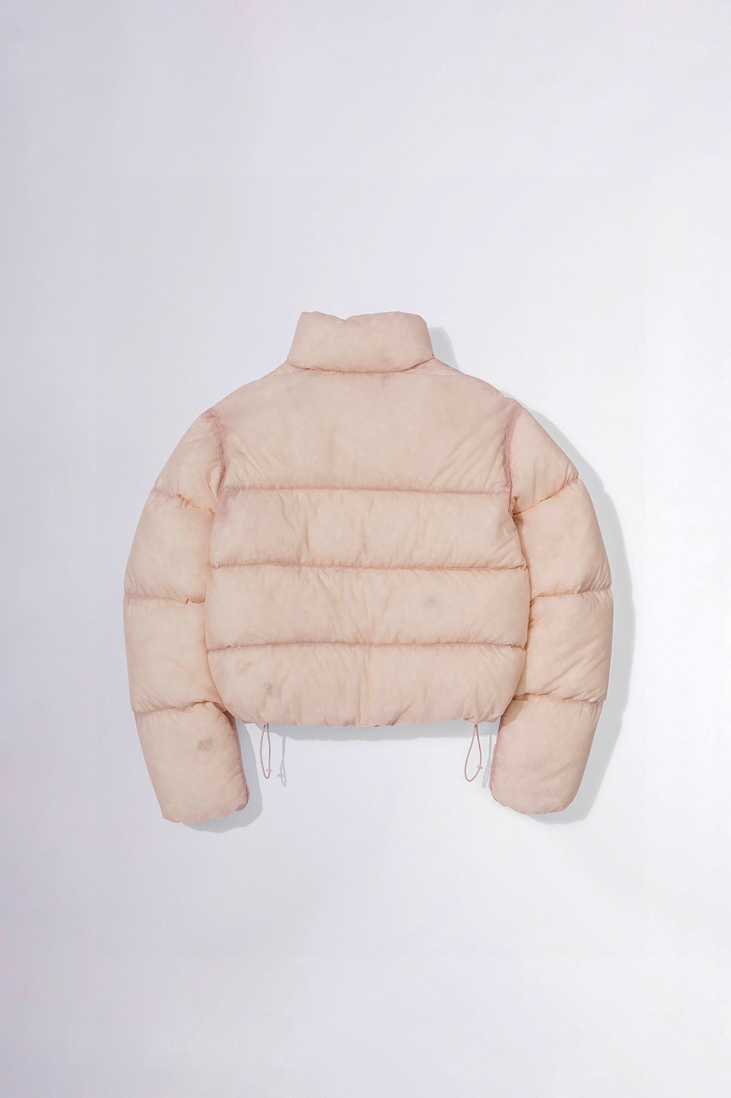 104 Sheer Cropped Puffer Down Peach Pink