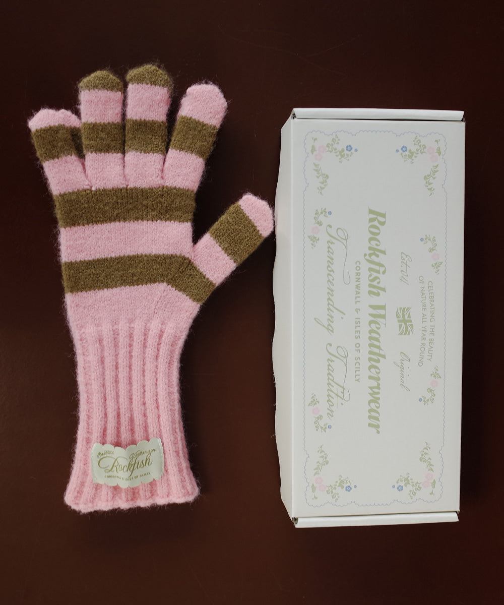 STRIPE RIBBED GLOVES - 5 colors