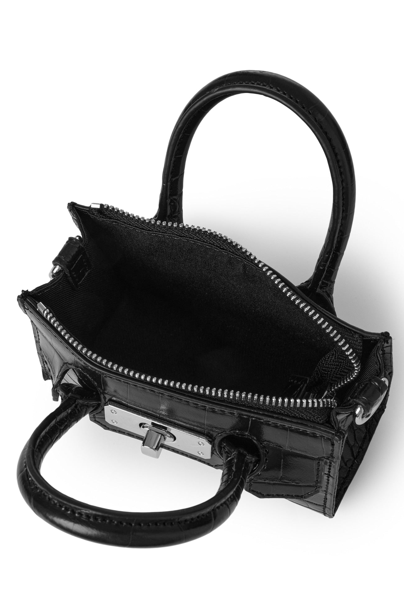 Deinet - CROCODILE PATTERN CHAIN MINI BAG IN BLACK