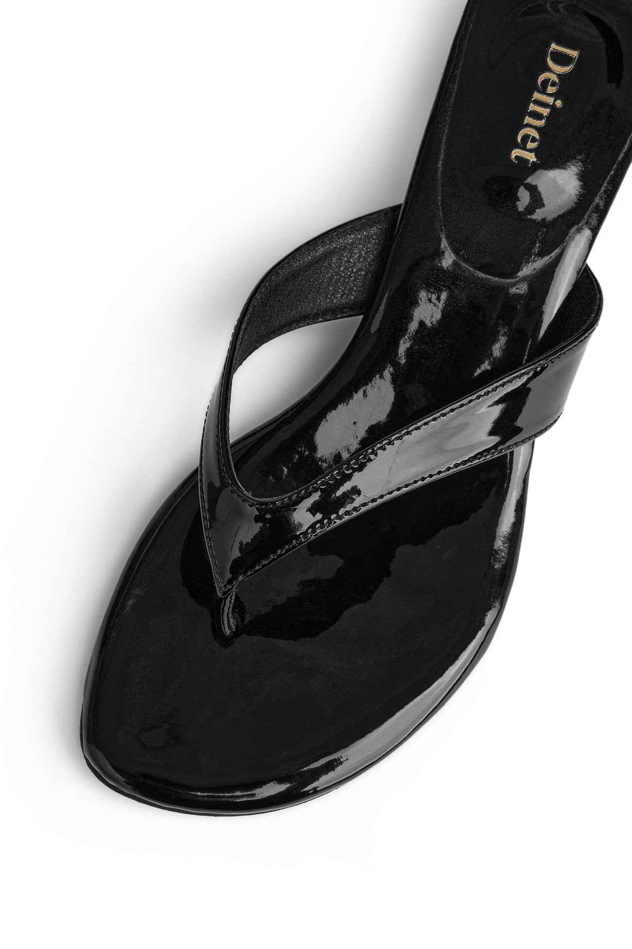 Deinet - ENAMEL FLIP FLOP IN BLACK