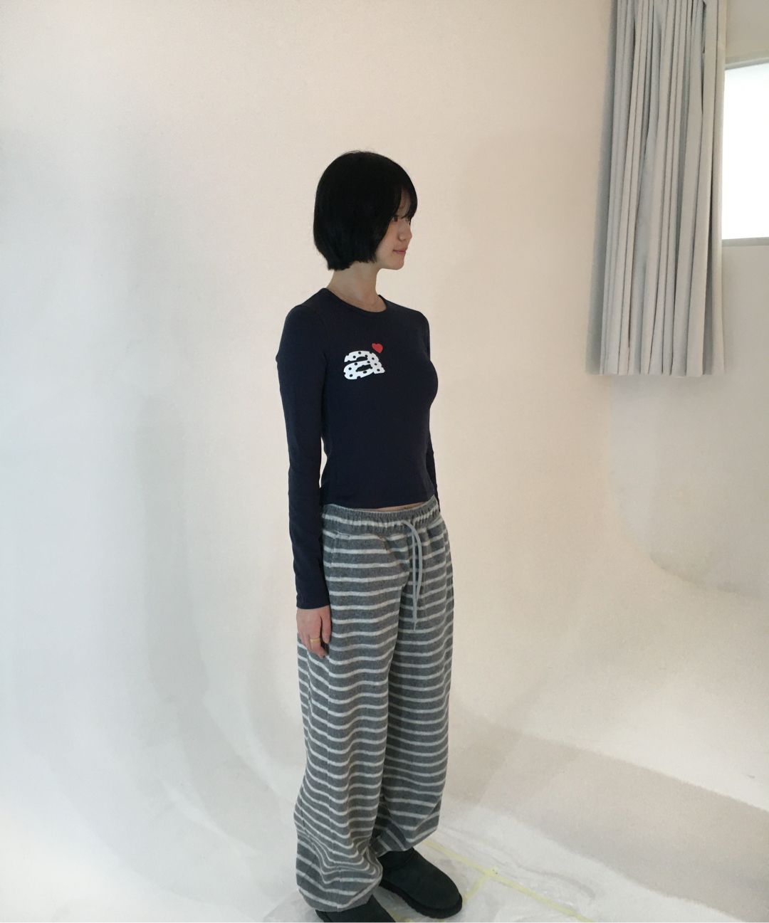 aeae - DOT SMALL LETTER L/S [NAVY]