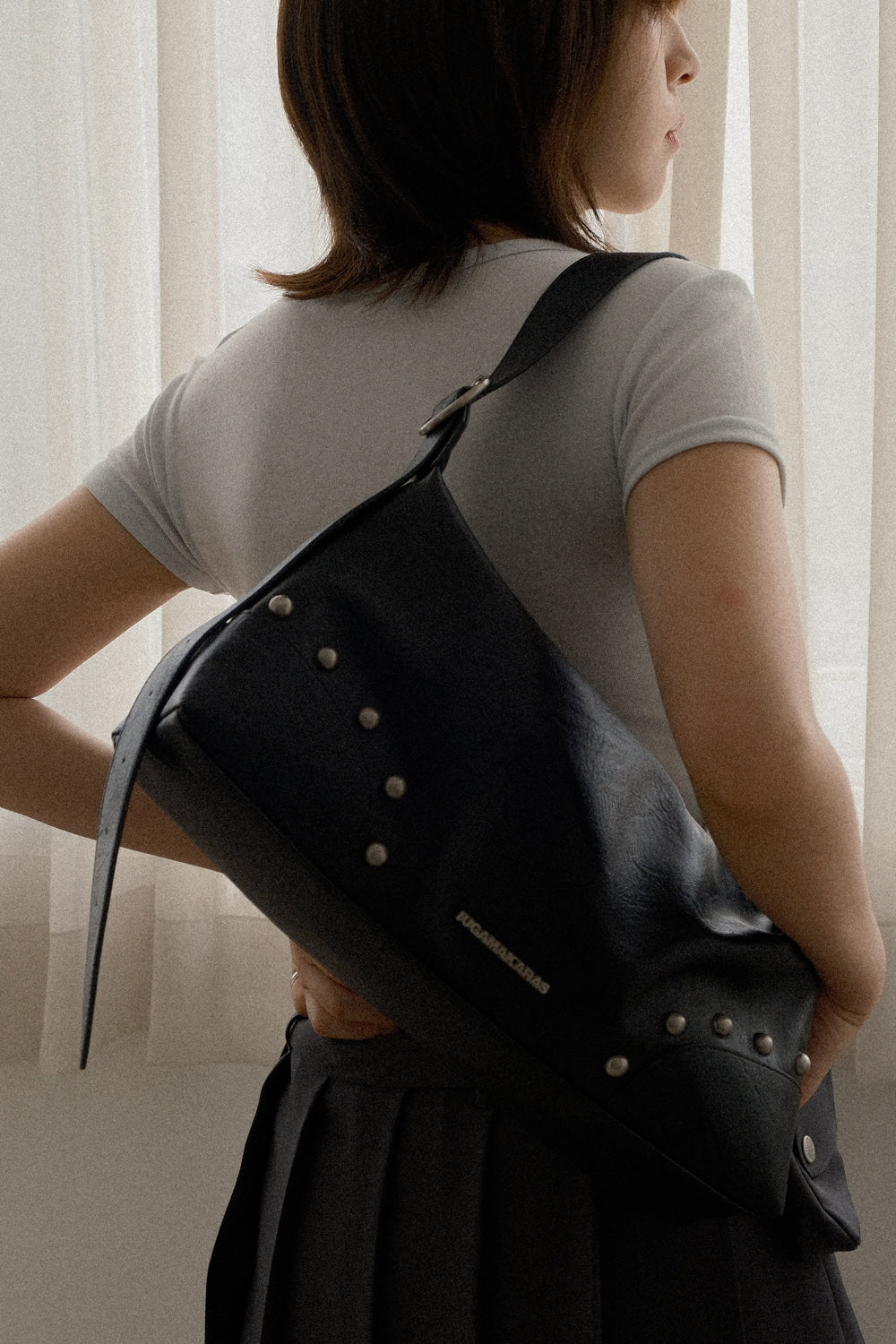 IUGA - Studded Hobo Bag (Black)