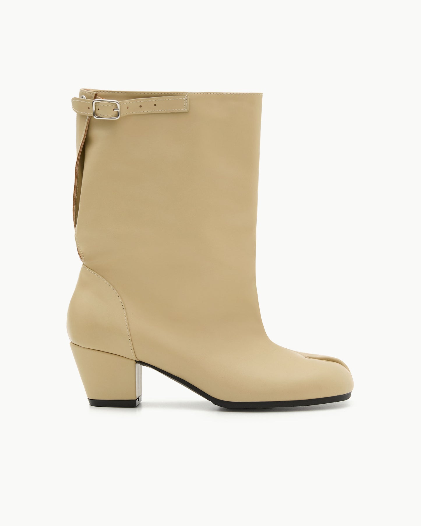PAES - Wide Buckle Tabi Boots / Lemon Beige