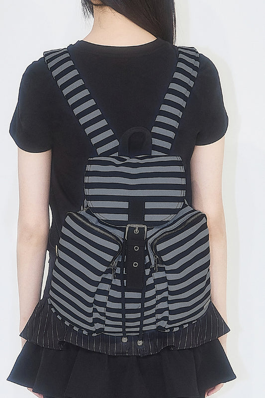 illigo - Pattern Buckle Backpack Stripe Black