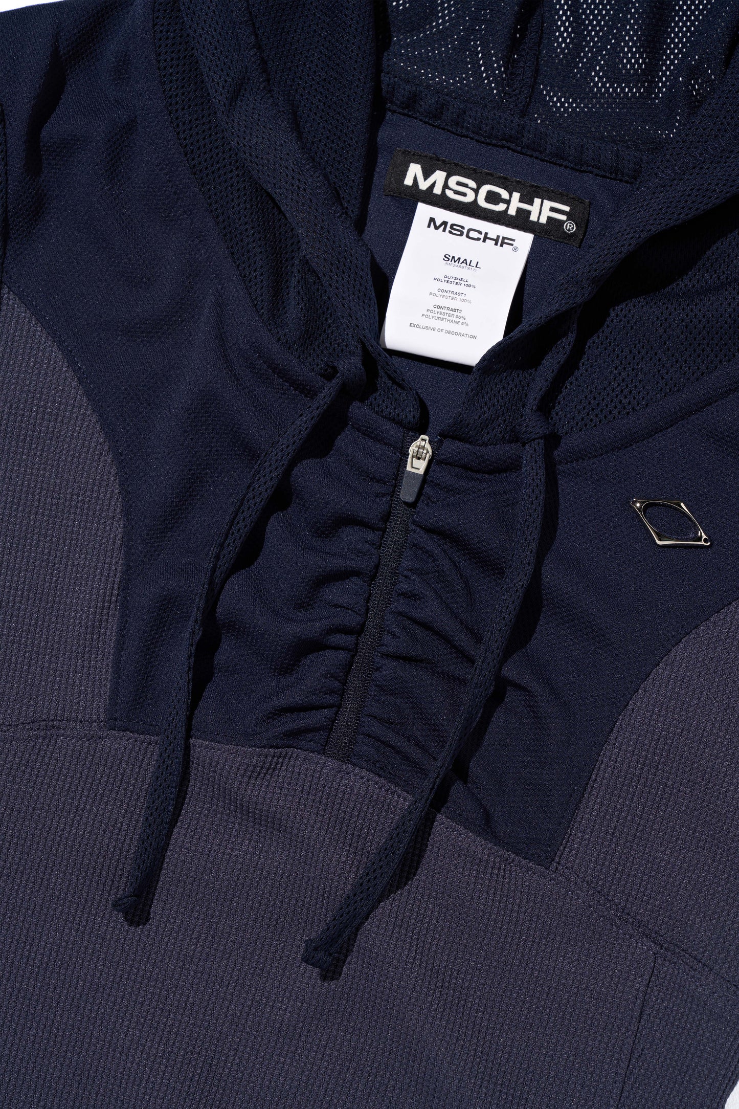 MISCHIEF - HOODED TRACK HALF ZIP-UP_NAVY MULTI