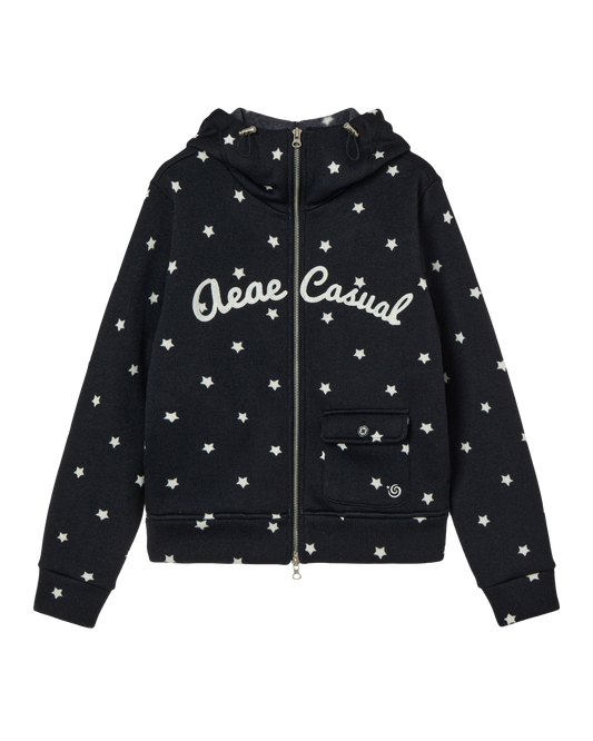 aeae - STAR HIGH NECK ZIP UP [BLACK]
