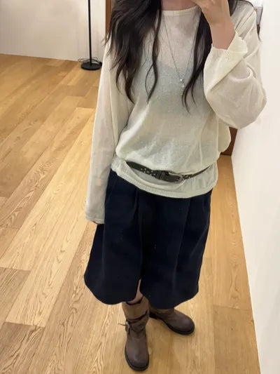 negativethree - [37차 리오더/10월17일 예약배송] Slouchy Long Boots "Washed Brown"