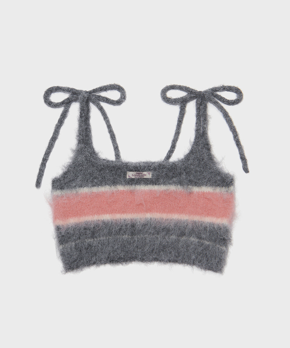 STRIPE SHAGGY KNIT BUSTIER - 5 colors