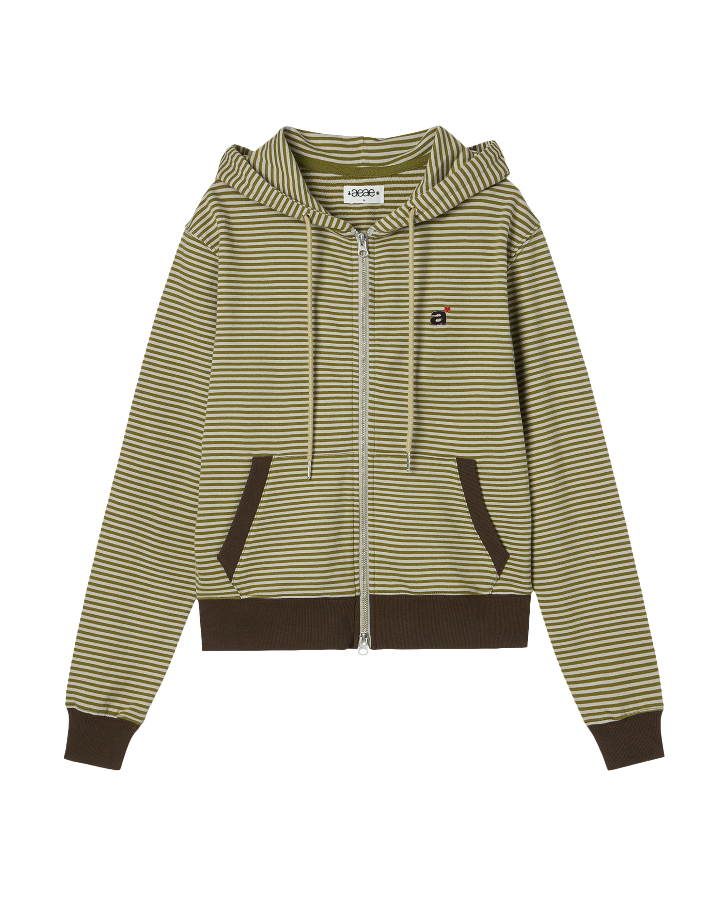 aeae-STRIPE SMALL LETTER HOOD ZIP UP [ MELANGE GREY / BLACK aeae-STRIPE SMALL LETTER HOOD ZIP UP [ MELANGE GREY / BLACK