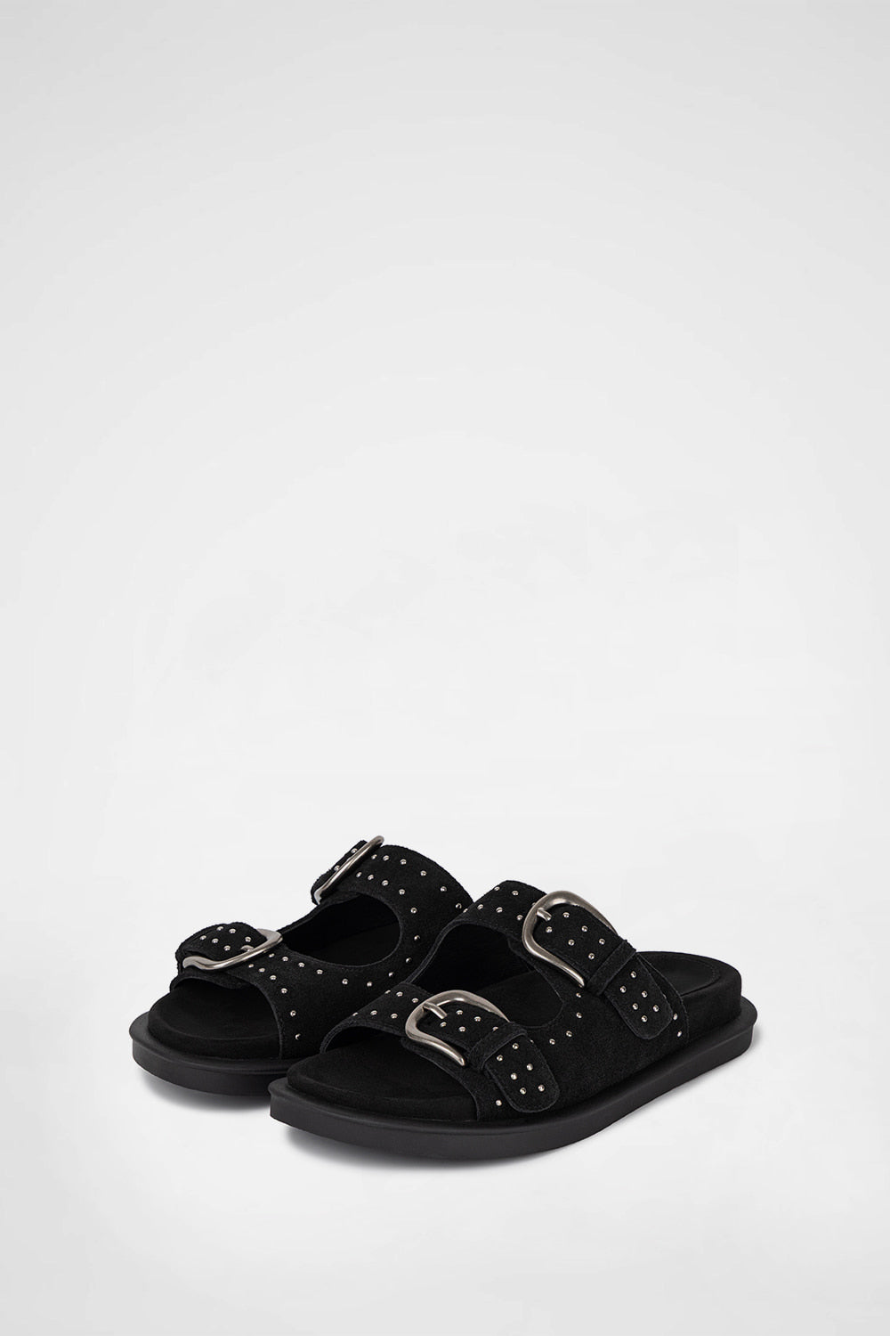 khiho - DUOLY BUCKLE SLIDE / BLACK