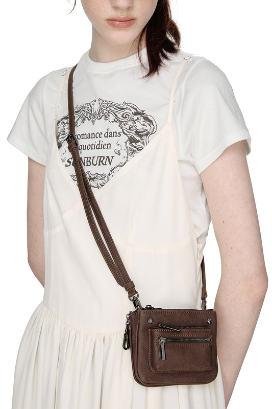 sunburnproject - Rivet Two-way Mini Bag (BROWN)