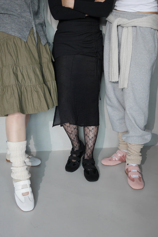 KHIHO - TWIN VELCRO MARY JANE SNEAKERS / BLACK