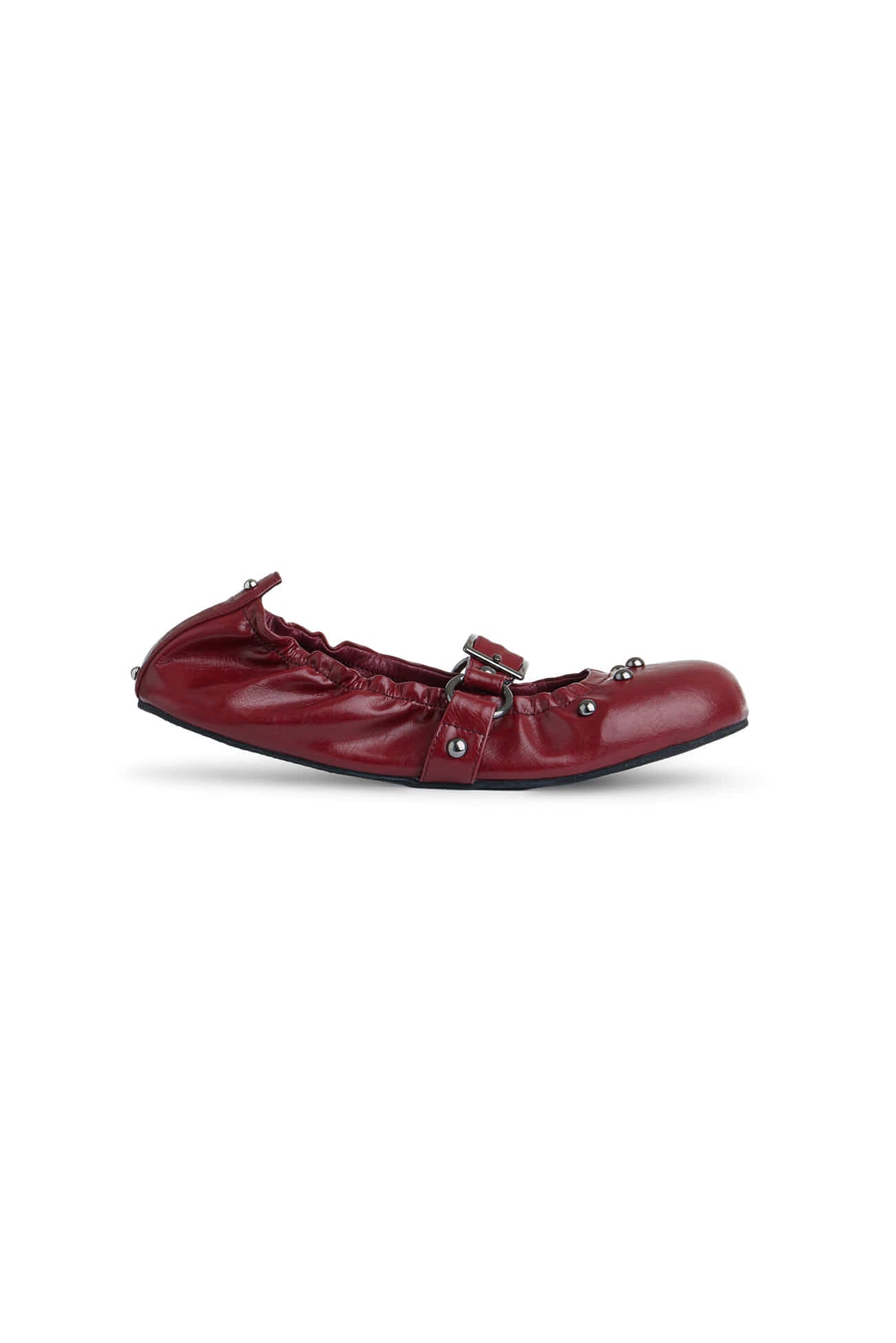 Deinet - WRINKLED FLAT SHOES IN RED