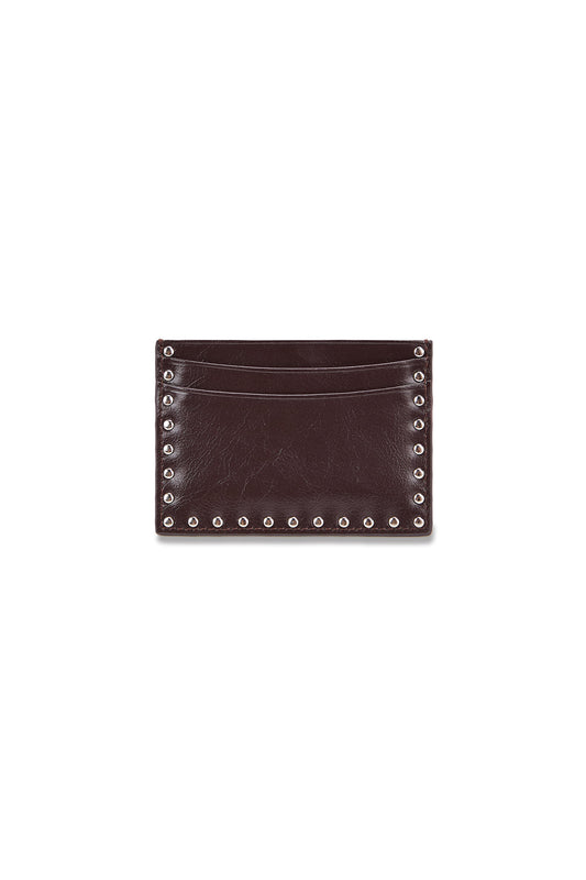 Matin Kim - WESTERN STUD CARD WALLET IN BROWN