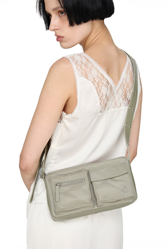 sunburnproject - Nylon Pocket Cross Bag, SAGE GREEN