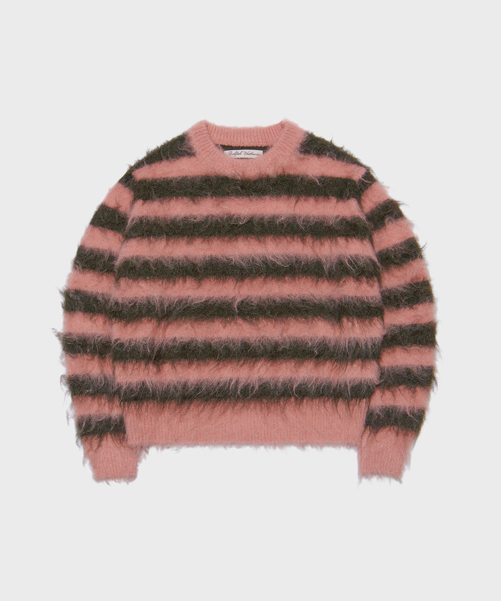 STRIPE SHAGGY KNIT PULLOVER - 5 colors