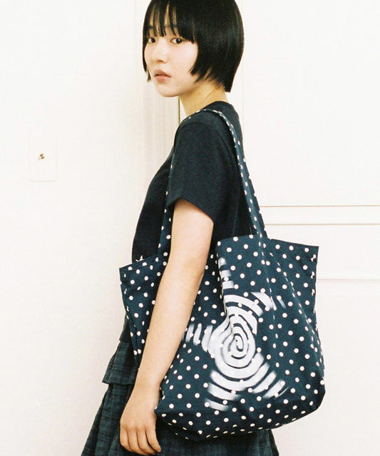 webhouse - Twister Star Tote Bag - Dot Navy