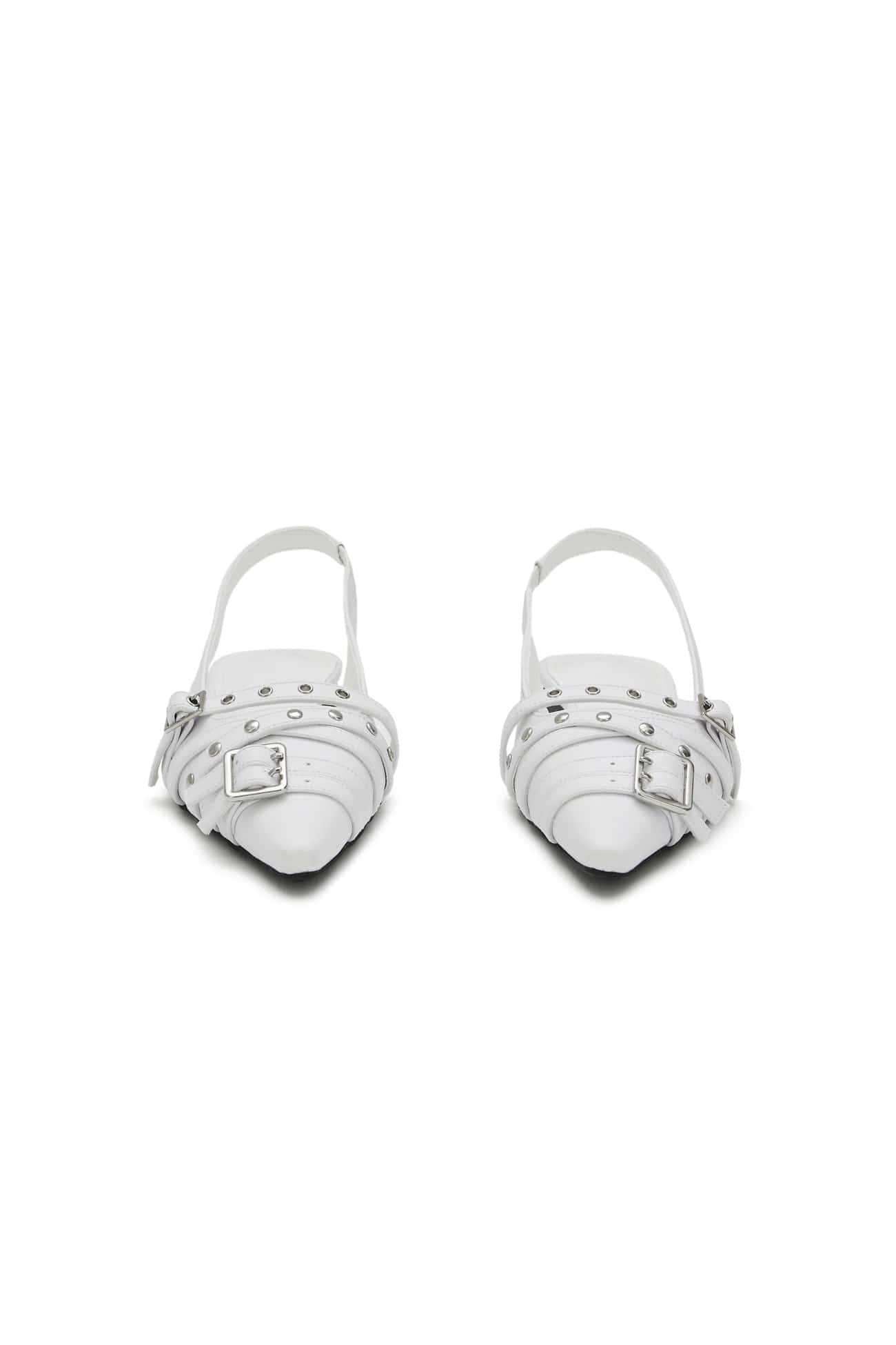 Deinet - BUCKLE STUD AND EYELET SLINGBACKS IN WHITE