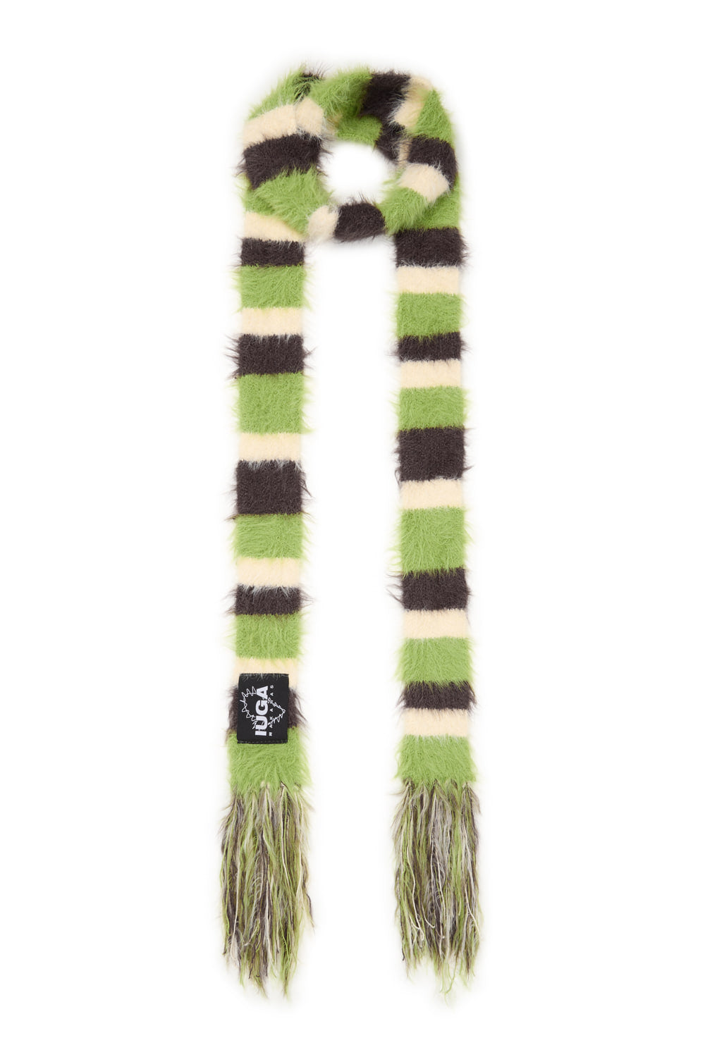 IUGA - Striped Hairy Skinny Muffler (Green)