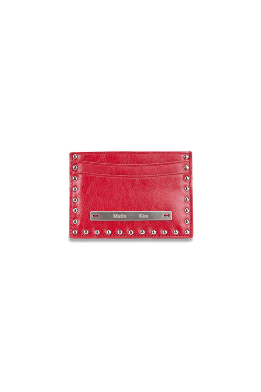 Matin Kim - WESTERN STUD CARD WALLET IN RED