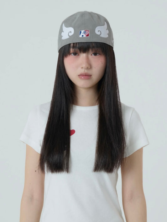 [pre order]aeae - AE SYMBOL ANGEL WING CAP [GREY][10/17 예약발송]