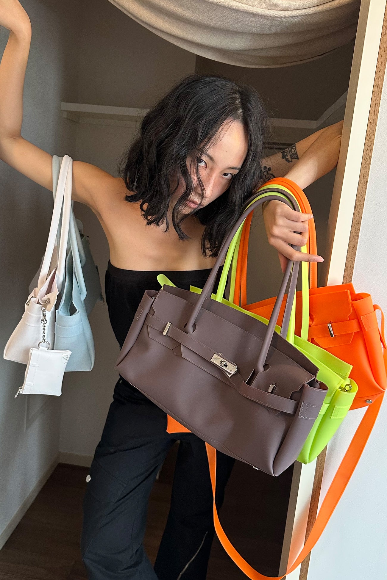 Jelly Firkin-JELLY TWO-WAY BAG IN BROWN