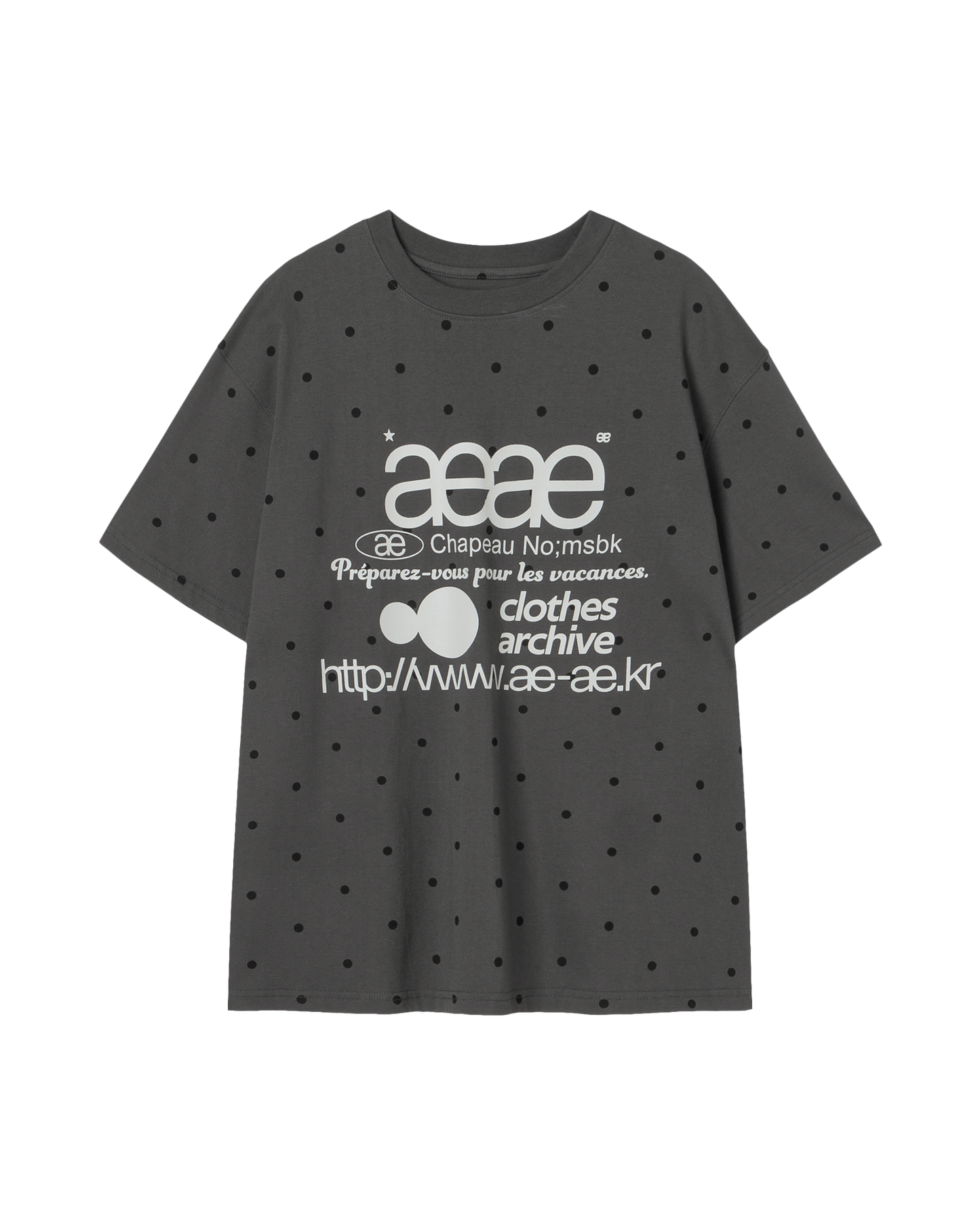 aeae - [8/1 예약발송] WEB LOGO DOT T-SHIRTS [CHARCOAL]