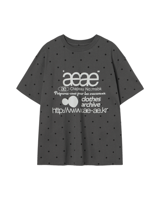 aeae - [8/1 예약발송] WEB LOGO DOT T-SHIRTS [CHARCOAL]
