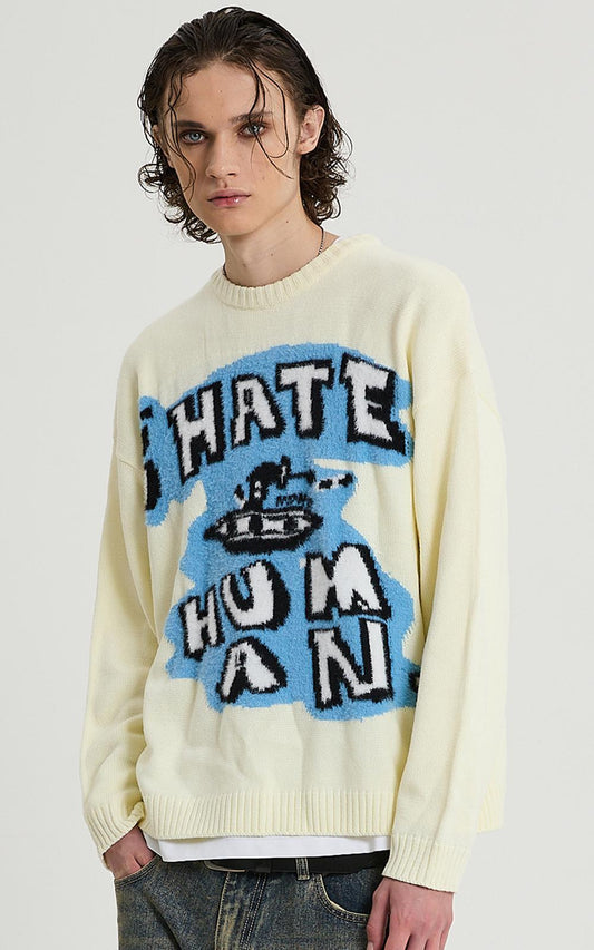 HOODHOOD - I HATE HUMAN Knit Ivory