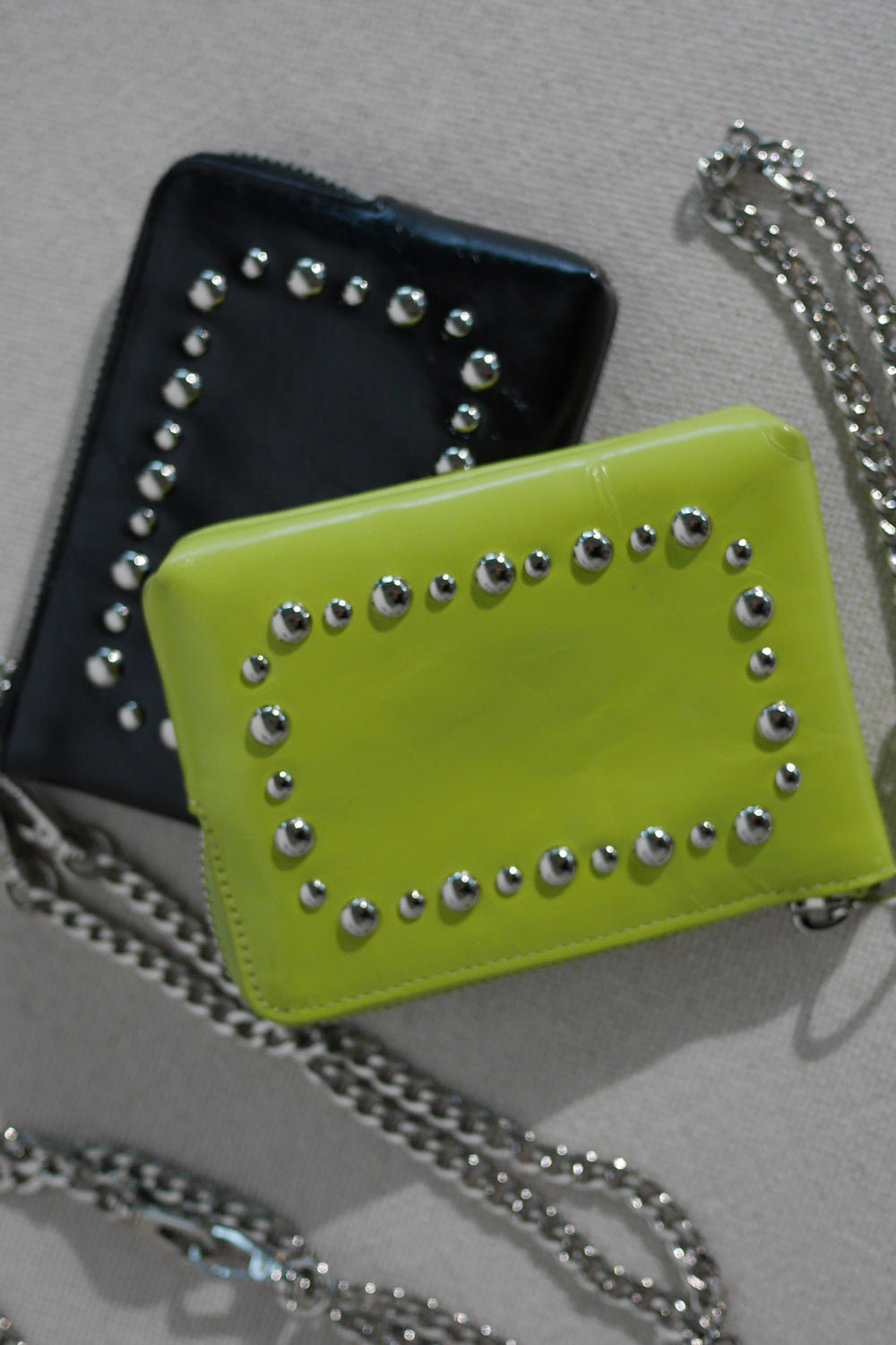 KHIHO -  STUD POPO POUCH / LIME