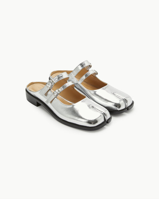 PAES - Double Buckle Mule / Silver