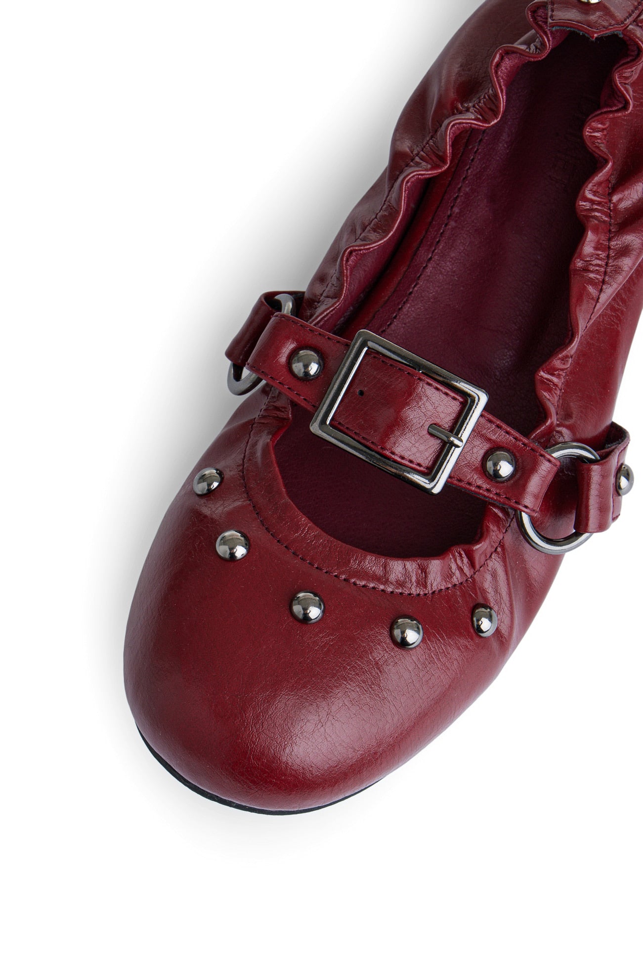 Deinet - WRINKLED FLAT SHOES IN RED