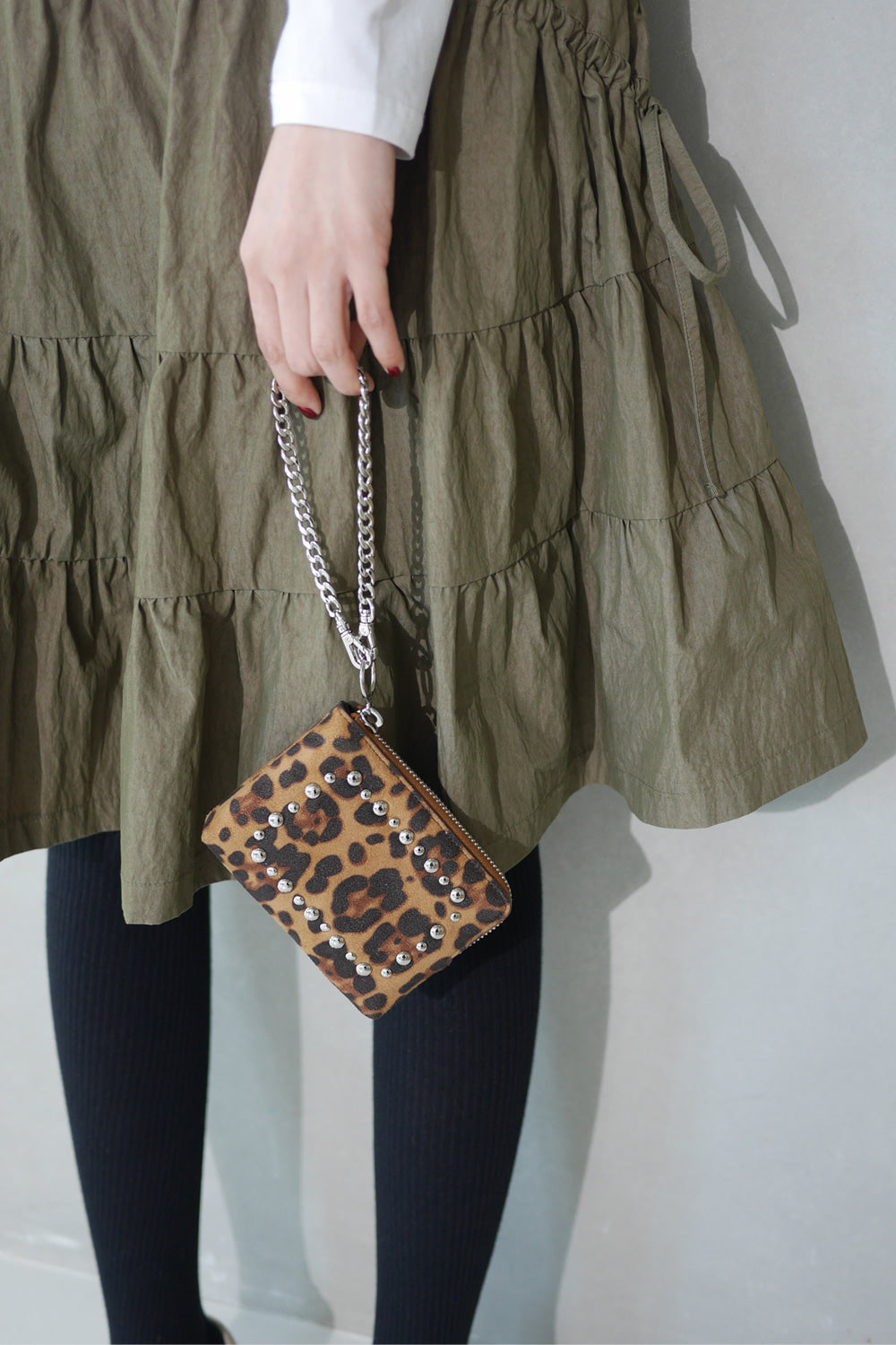 KHIHO -  STUD POPO POUCH / LEOPARD