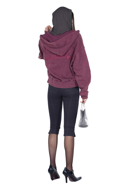 Bad Seed Washed Hoodie Zip-Up Deep Purple