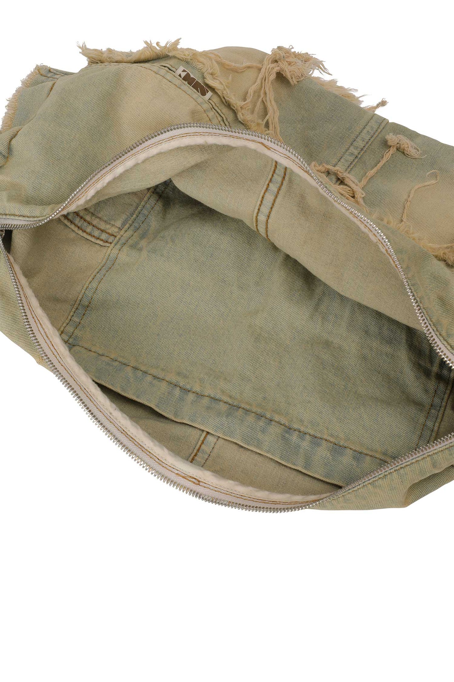 Destroyed Denim Duffel Bag Vintage Ice