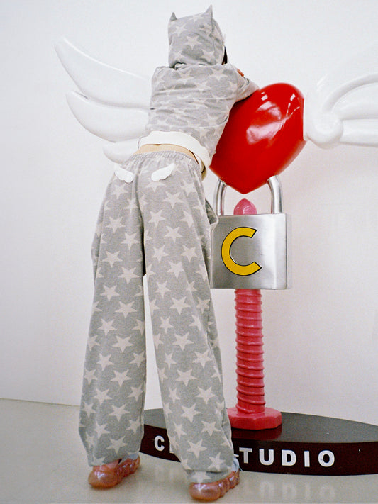 Angel of Star Wing Track Pants - GREY