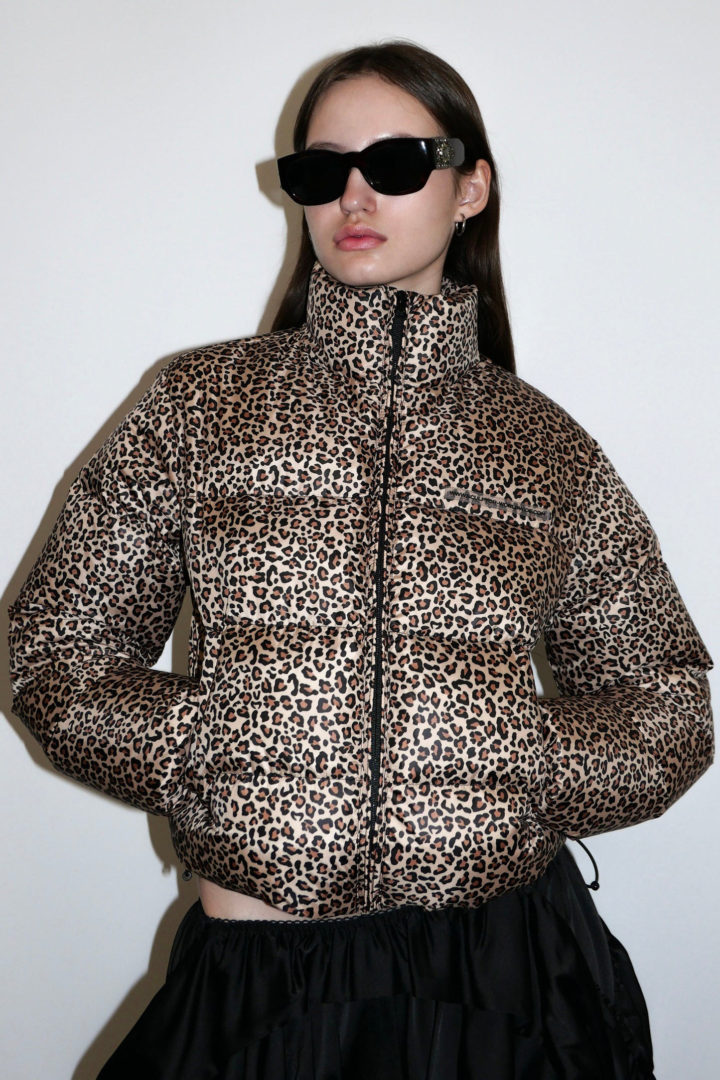 107 Cropped Puffer Down Leopard