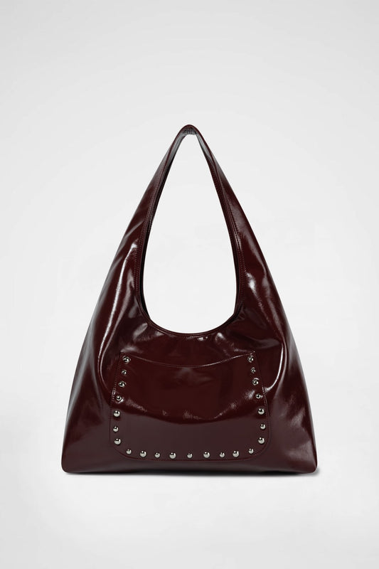 KHIHO - STUD POPO BAG / WINE
