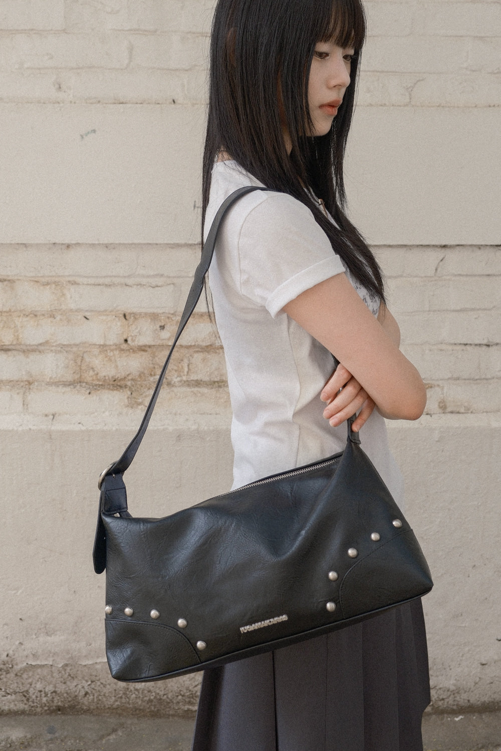 IUGA - Studded Hobo Bag (Black)