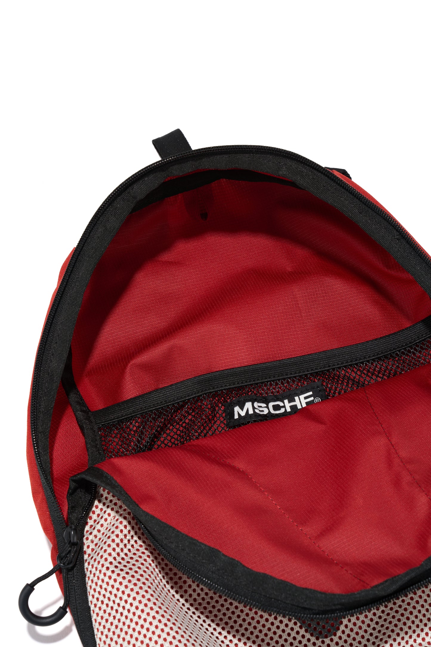 MISCHIEF - RHOMBUS MESH BACKPACK_BEIGE/RED