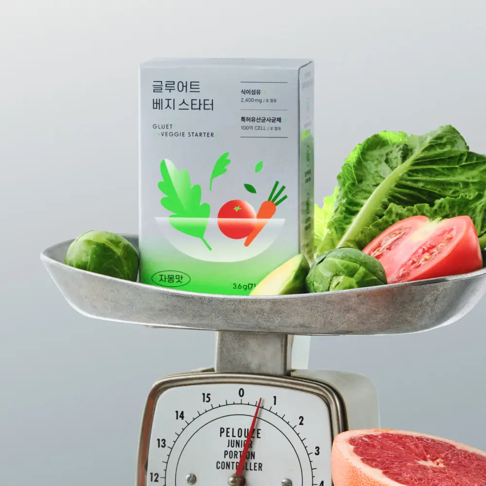 Gluet Veggie Starter蔬菜輕便膳食纖維補充健康與消化+益生菌（(14包 )(西柚味/乳酪味)