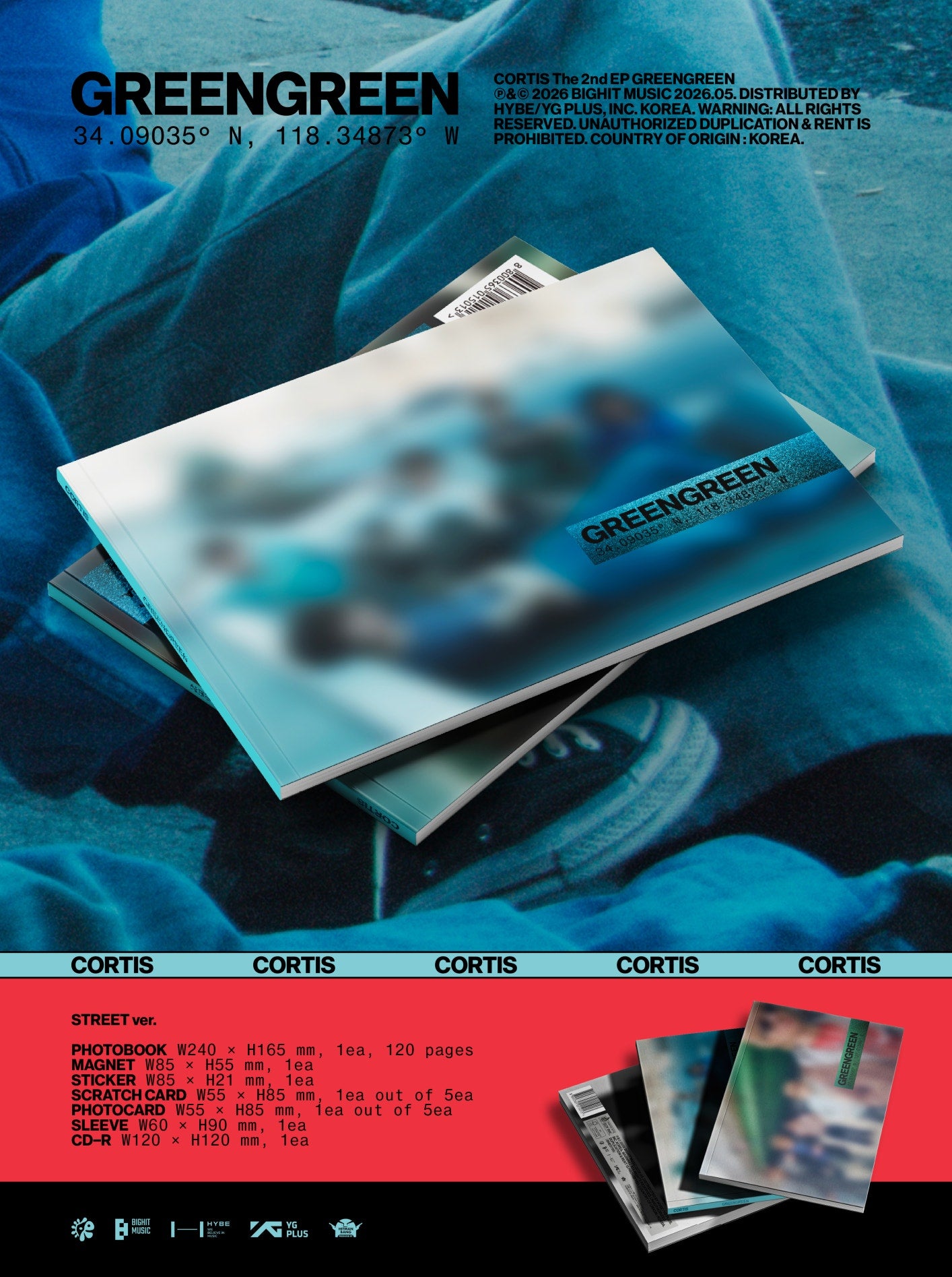 CORTIS “The 2nd EP [GREENGREEN]” Pre-Order (BRIDGE ver. / STREET ver. / STUDIO ver.)