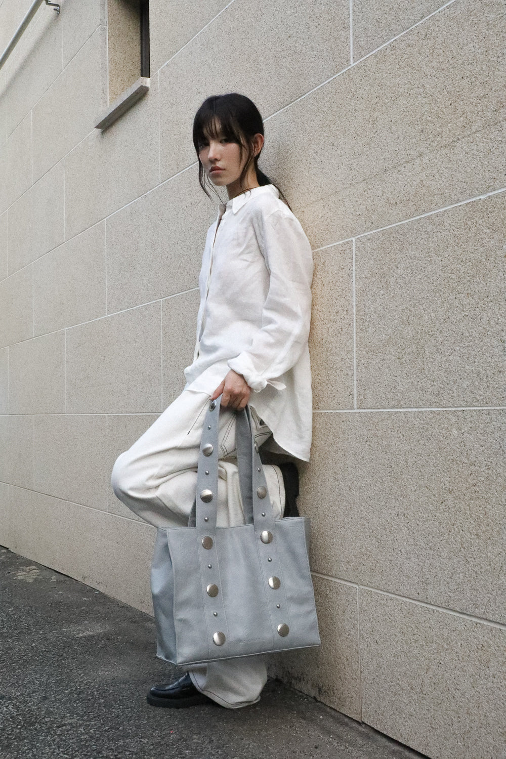 IUGA - Big Studded Shopper Bag (Sky Blue)