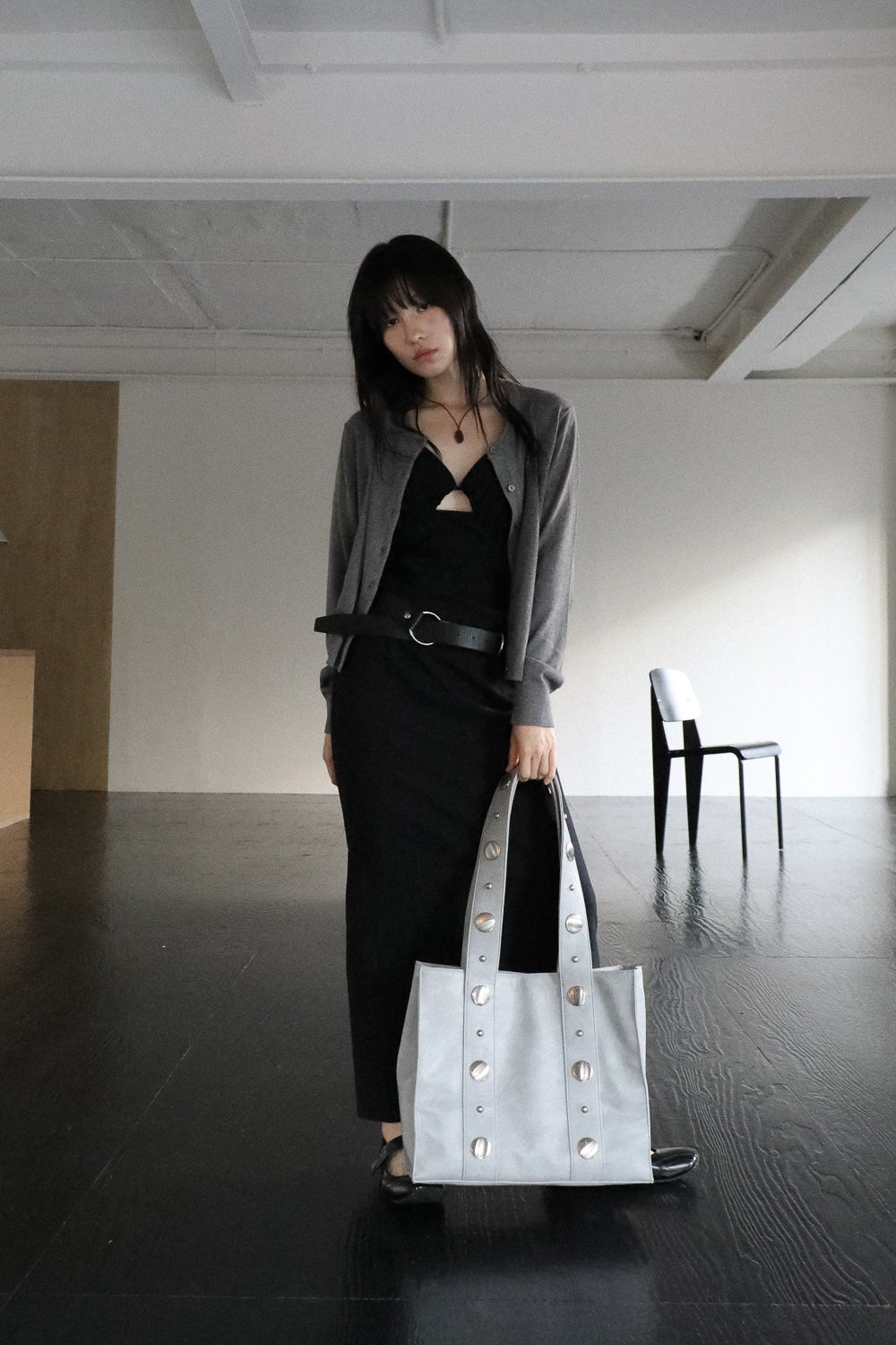 IUGA - Big Studded Shopper Bag (Sky Blue)