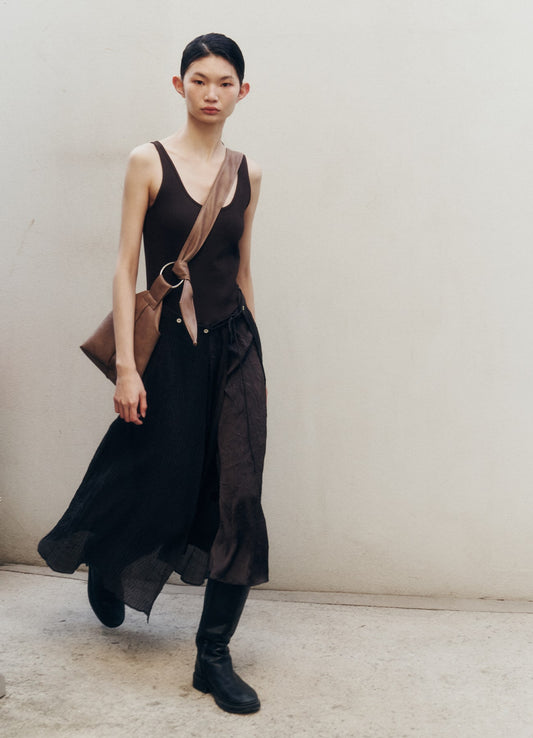 yahnsisi - Large Note Boat Bag - Brown