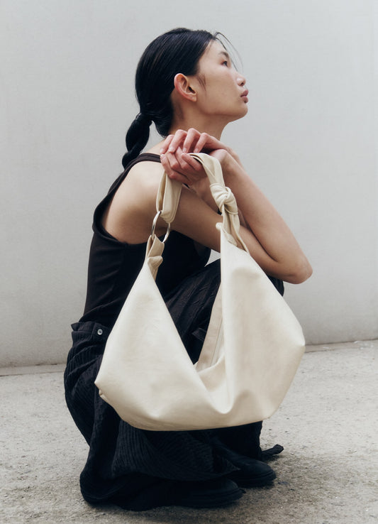 yahnsisi - Large Note Boat Bag - Cream